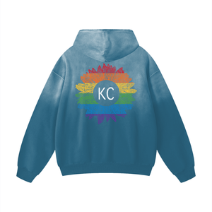 KC Gay Pride Heavyweight Sunfade Oversized Hoodie