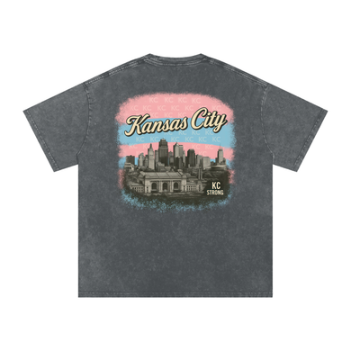 Trans Pride Acid Wash Oversize T-Shirt - 250 GSM