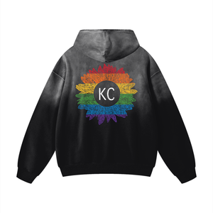 KC Gay Pride Heavyweight Sunfade Oversized Hoodie