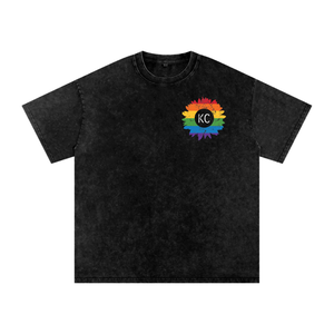 KC Gay Pride Acid Wash Oversize T-Shirt - 250 GSM